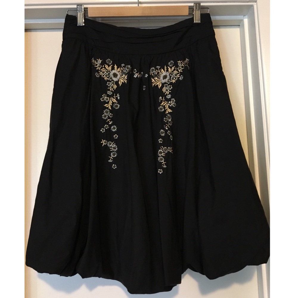 Anthropologie Embroidered Beaded Bubble Skirt