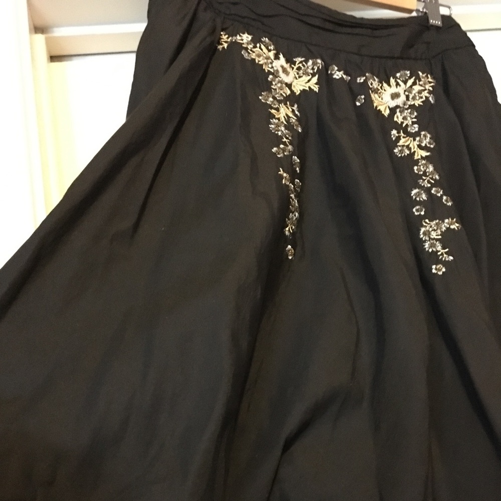Anthropologie Embroidered Beaded Bubble Skirt - Picture 2 of 8