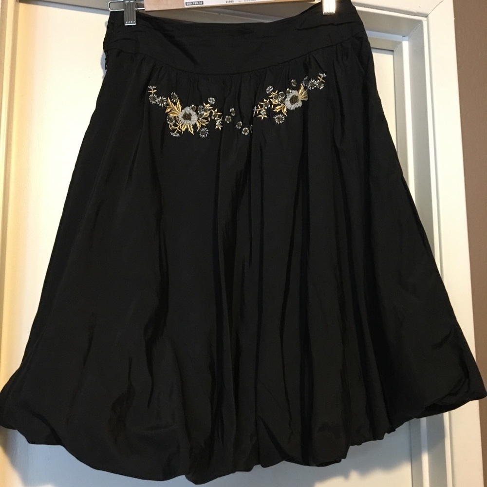 Anthropologie Embroidered Beaded Bubble Skirt - Picture 3 of 8