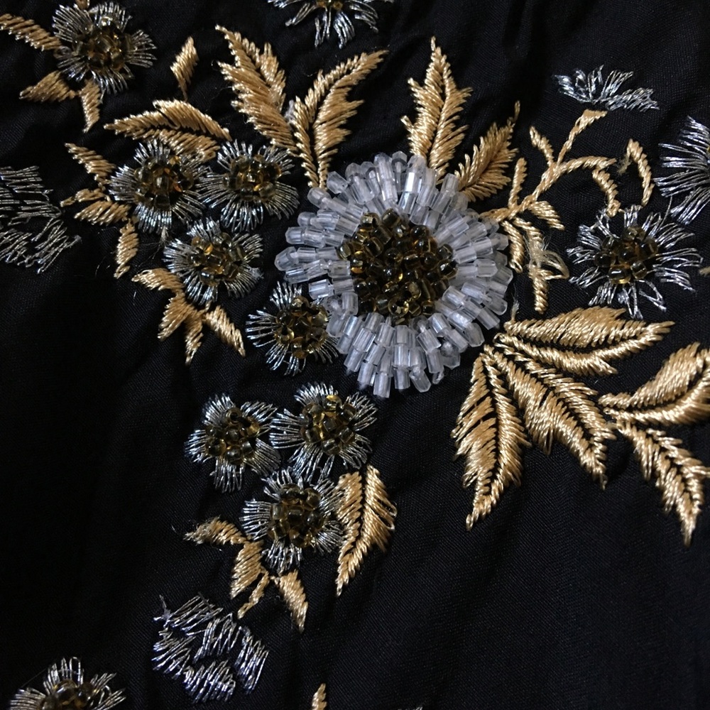 Anthropologie Embroidered Beaded Bubble Skirt - Picture 4 of 8