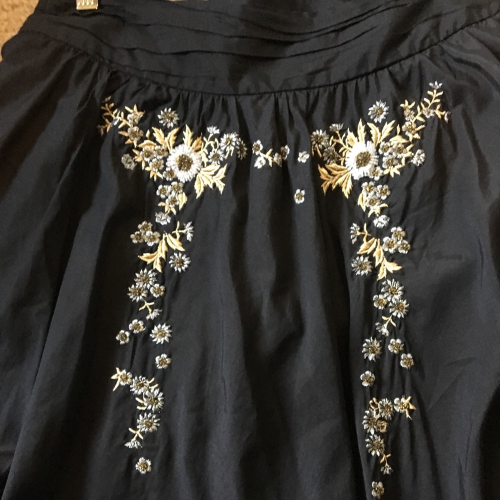 Anthropologie Embroidered Beaded Bubble Skirt - Picture 6 of 8