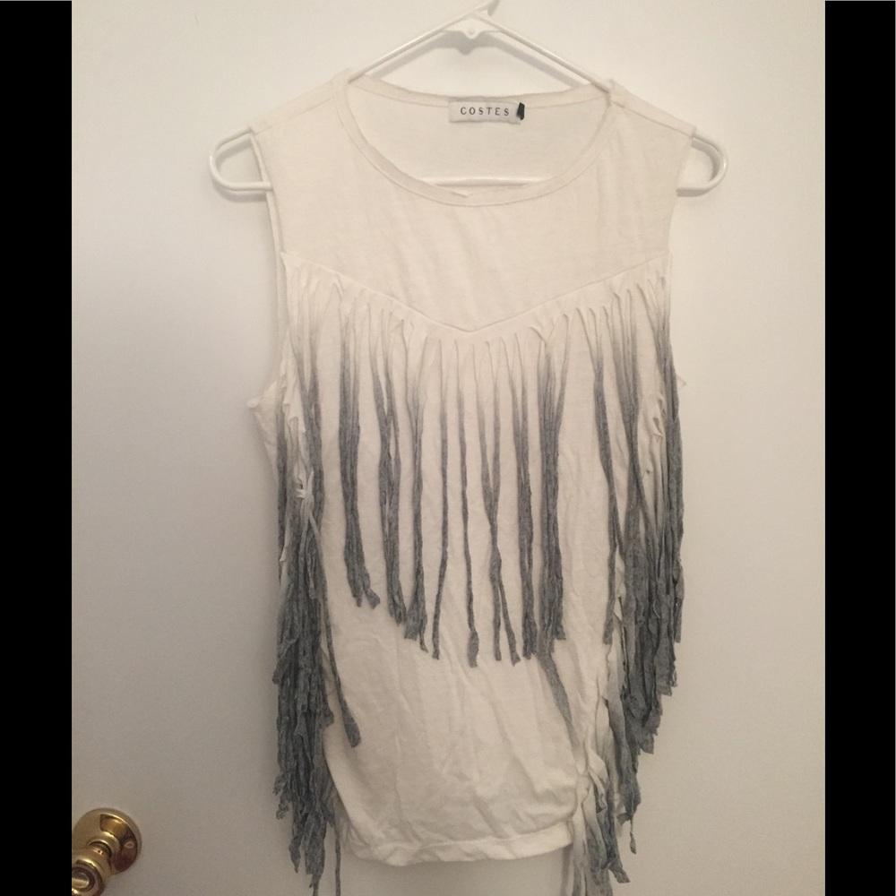 Tank top with dip dye Fringe.