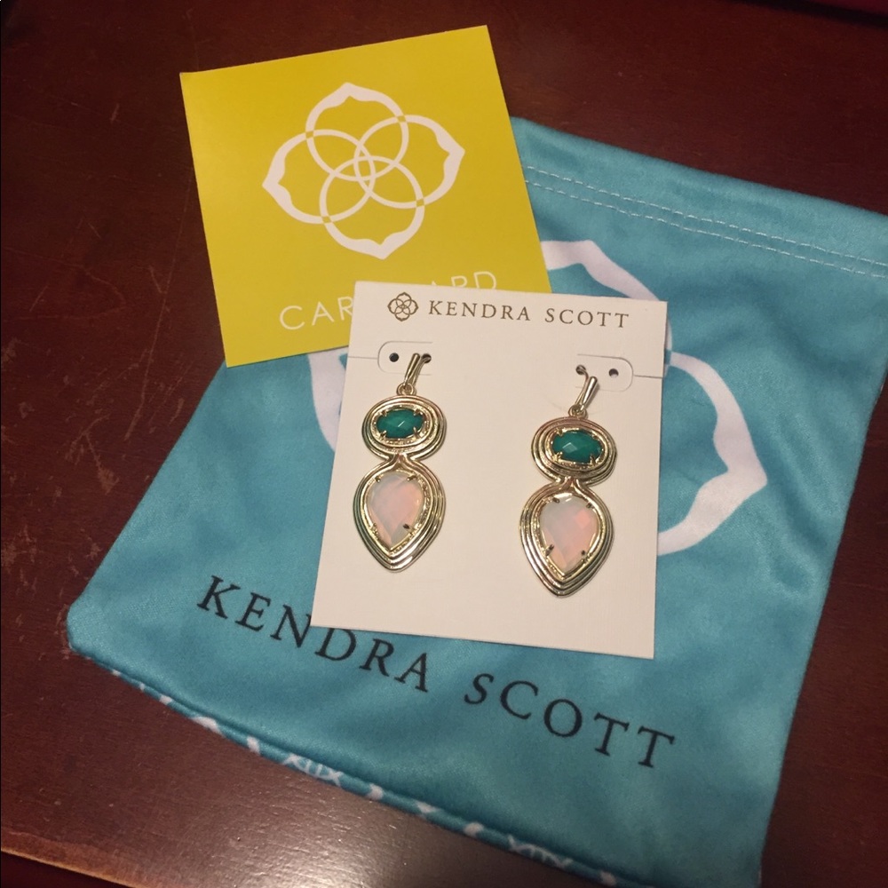 NWT GREEN AND OPAL KS EARRINGS