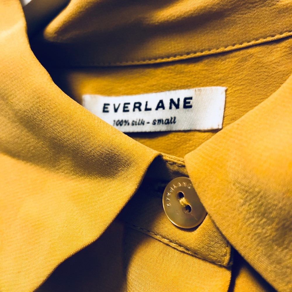 Mustard Peter Pan collar silk shirt