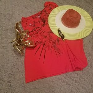 Express off the shoulder red mini