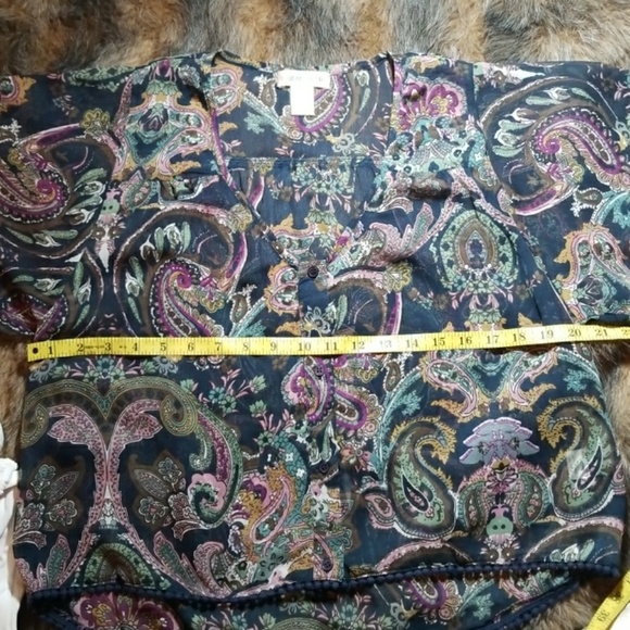 🔥🔥Sale🔥🔥Sheer Band of Gypsies Button Down Top - Picture 2 of 8