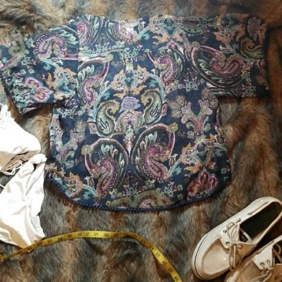 🔥🔥Sale🔥🔥Sheer Band of Gypsies Button Down Top - Picture 8 of 8