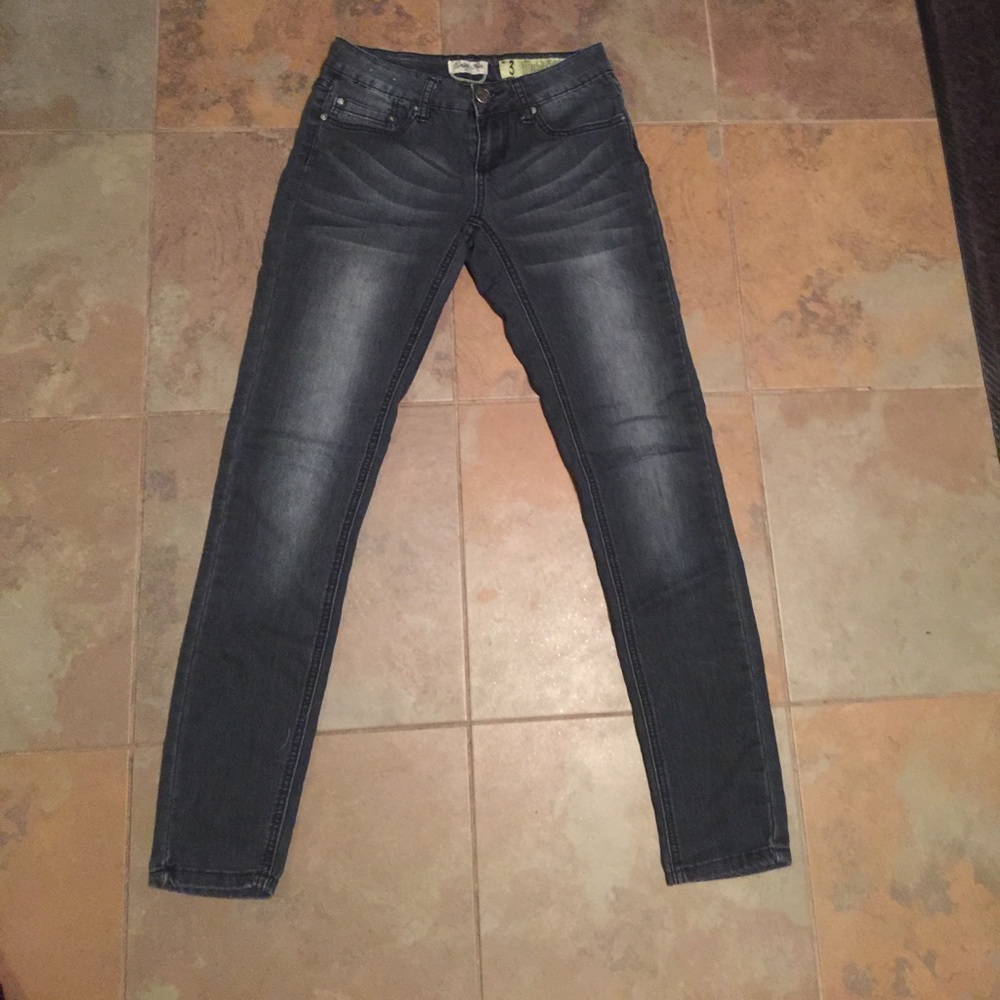 Skinny blue jeans!