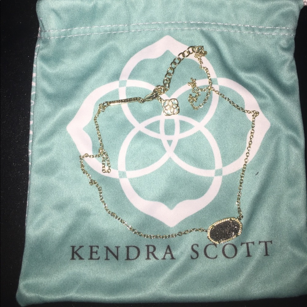 Kendra Scott grey drusy stone necklace
