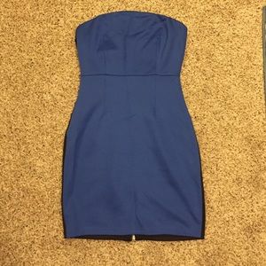 Forever 21 strapless blue and black minidress