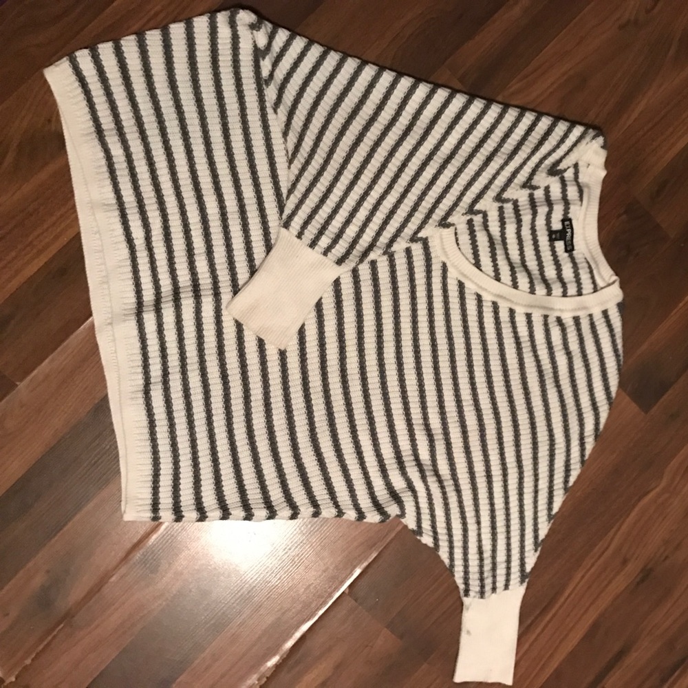 Grey and white Express sweater