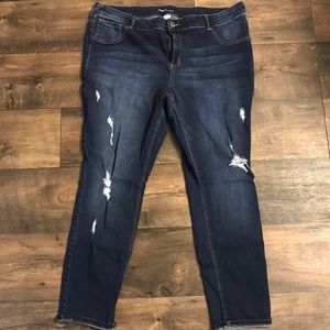 Maurice distressed dark denim jeggings