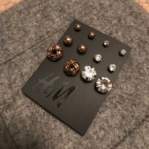 Gold and clear sparkle studs