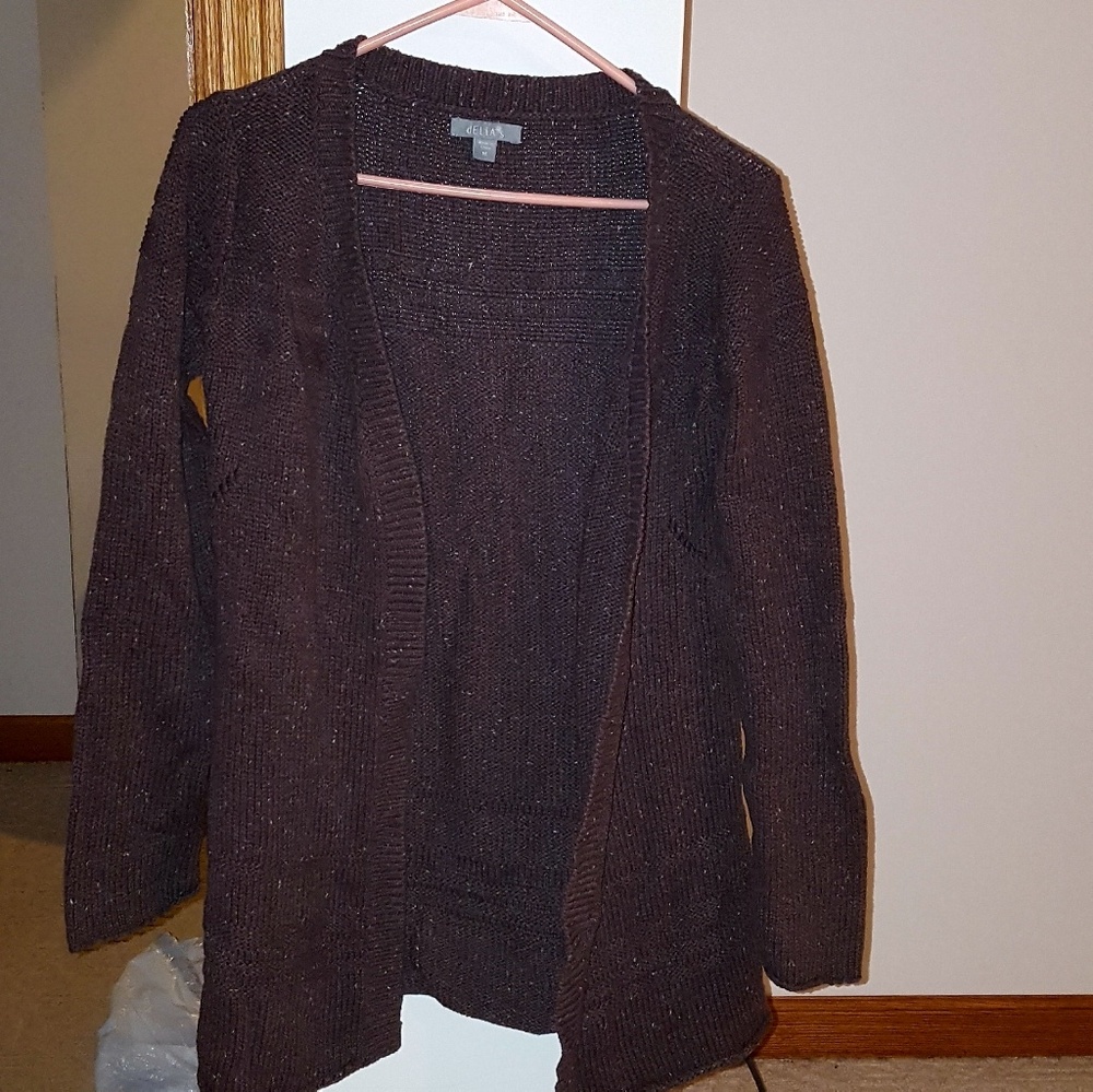 Delias brown cardigan size medium