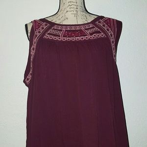 Embroidered gauze dress sleevless 16/18