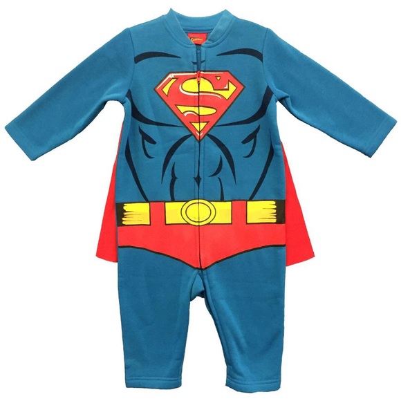 Other - Toddler Boys Superman Blue/Red Zip Up Coverall New