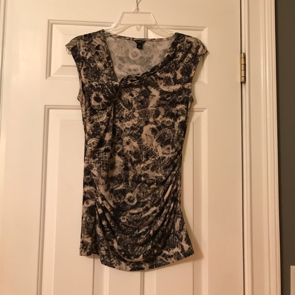 Ann Taylor Black and Tan Blouse