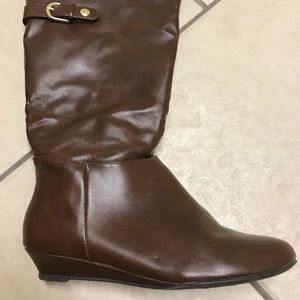 Dark brown wide calf boots. Barely worn