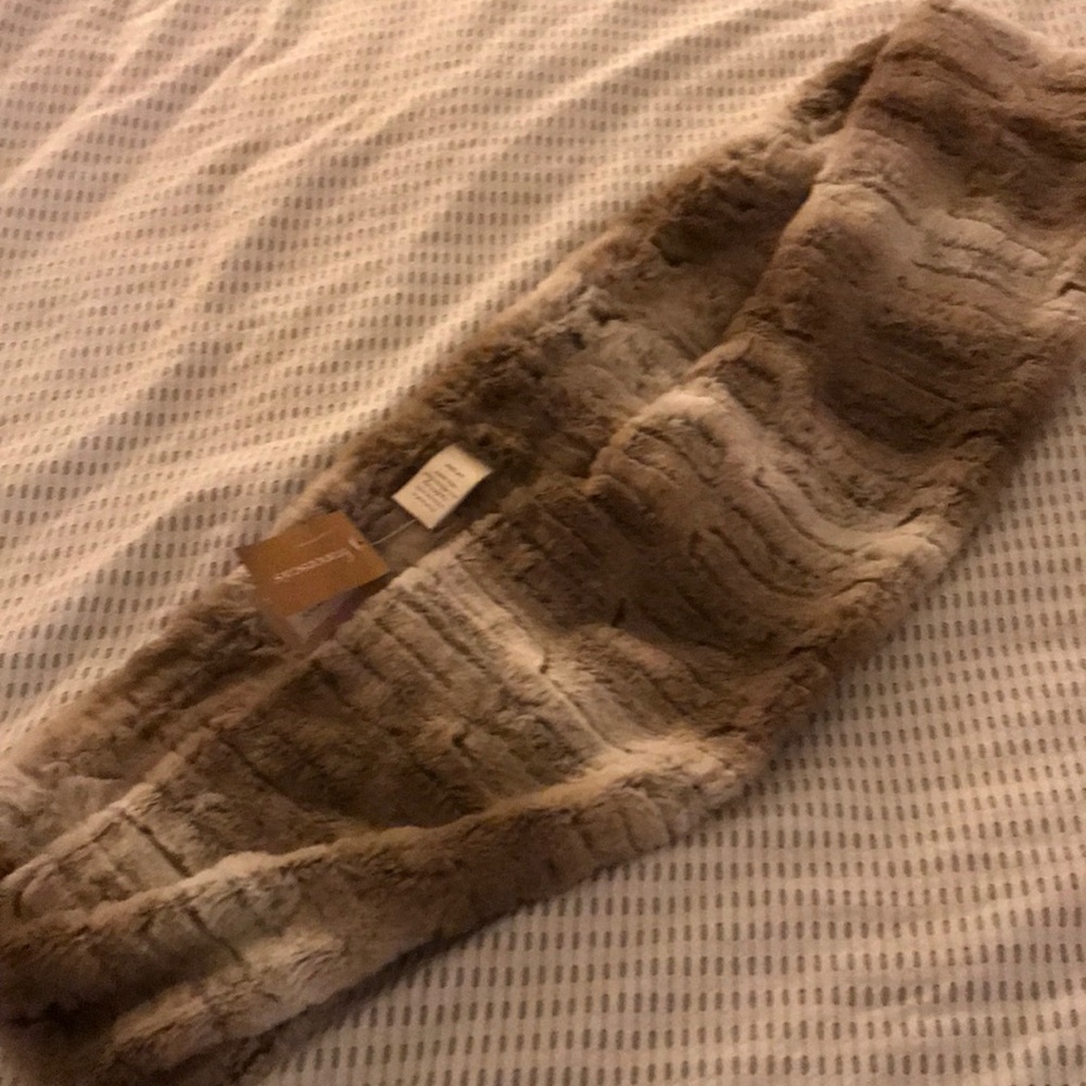 Faux fur infinity scarf.