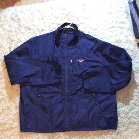 navy blue polo windbreaker