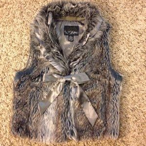 Gray furry vest