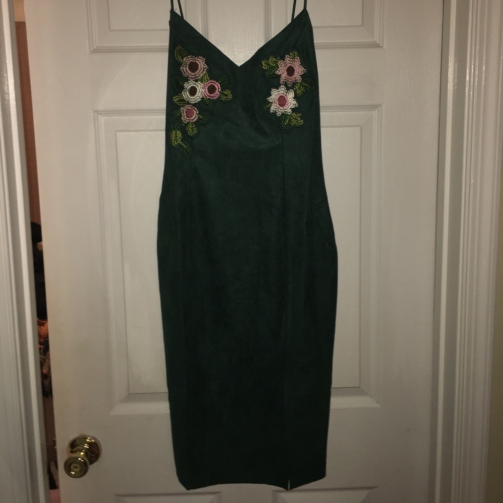 Gorgeous Green Suede-feel dress