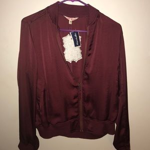 Burgundy zip up jacket