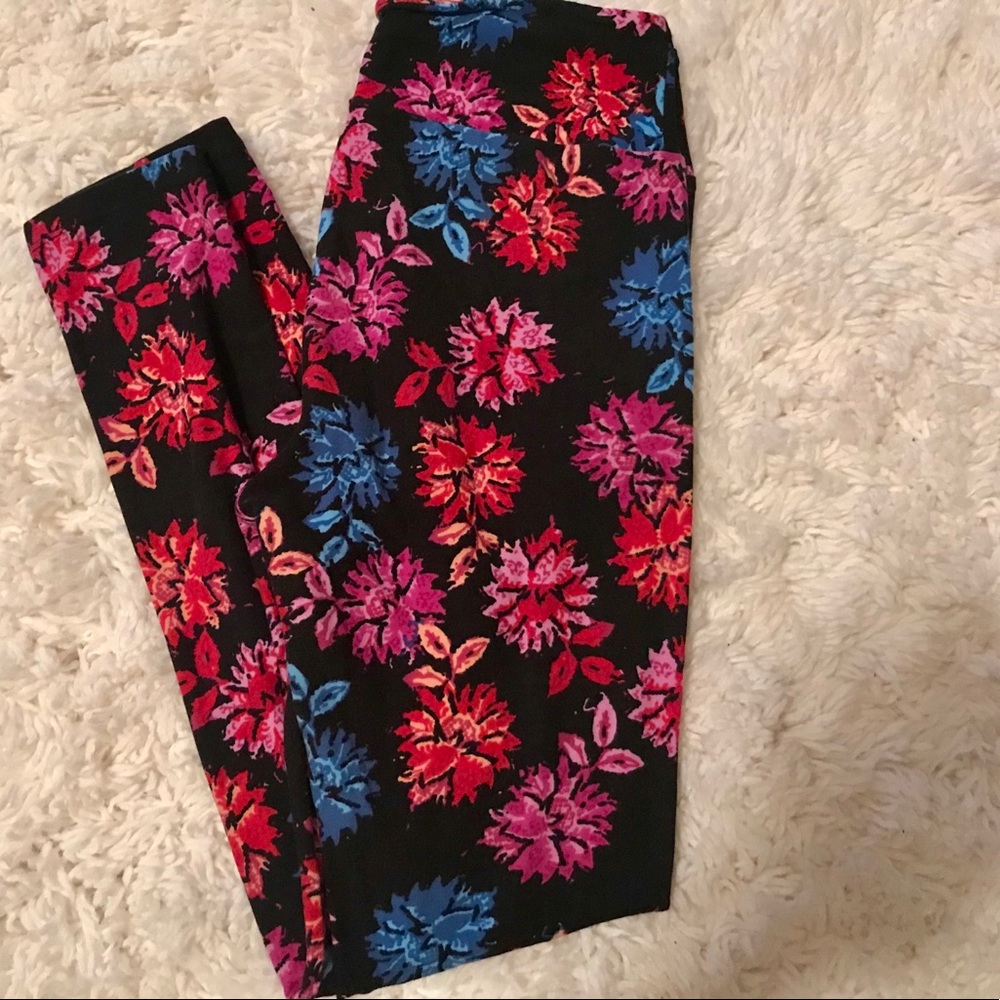 New OS LuLaRoe Dahlia Floral Leggings