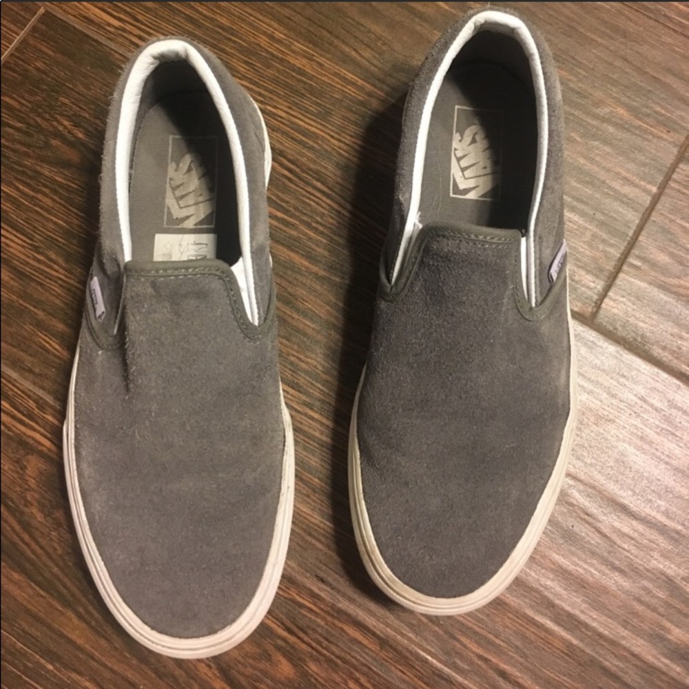 grey slip on vans