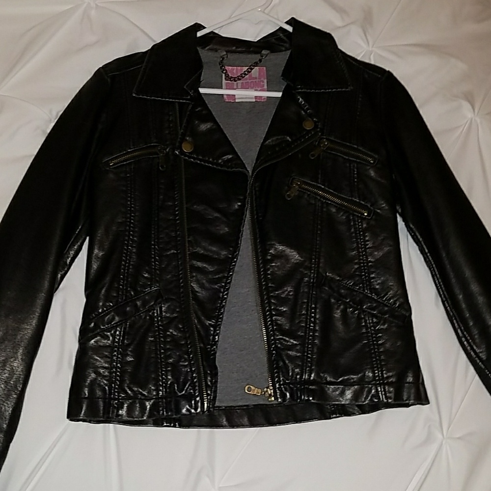 Black leather jacket