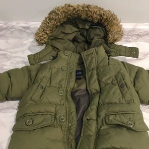 Gap Puffer Coat with Fur Hood