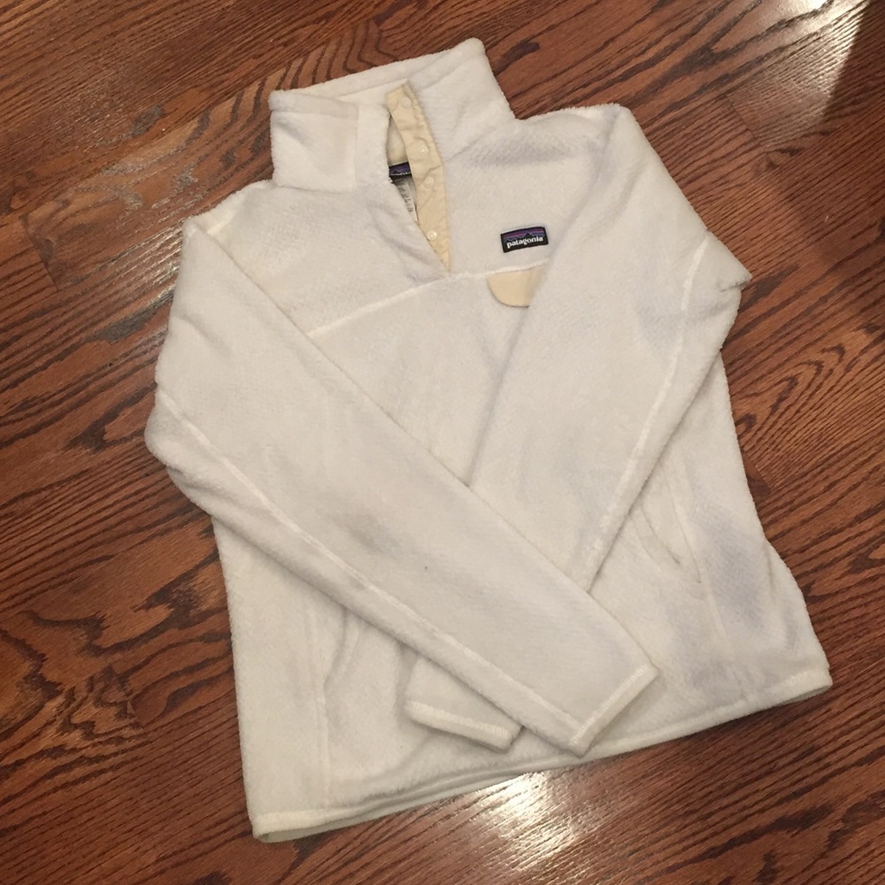 Patagonia Fleece 1/4 Zip in Ivory Size M