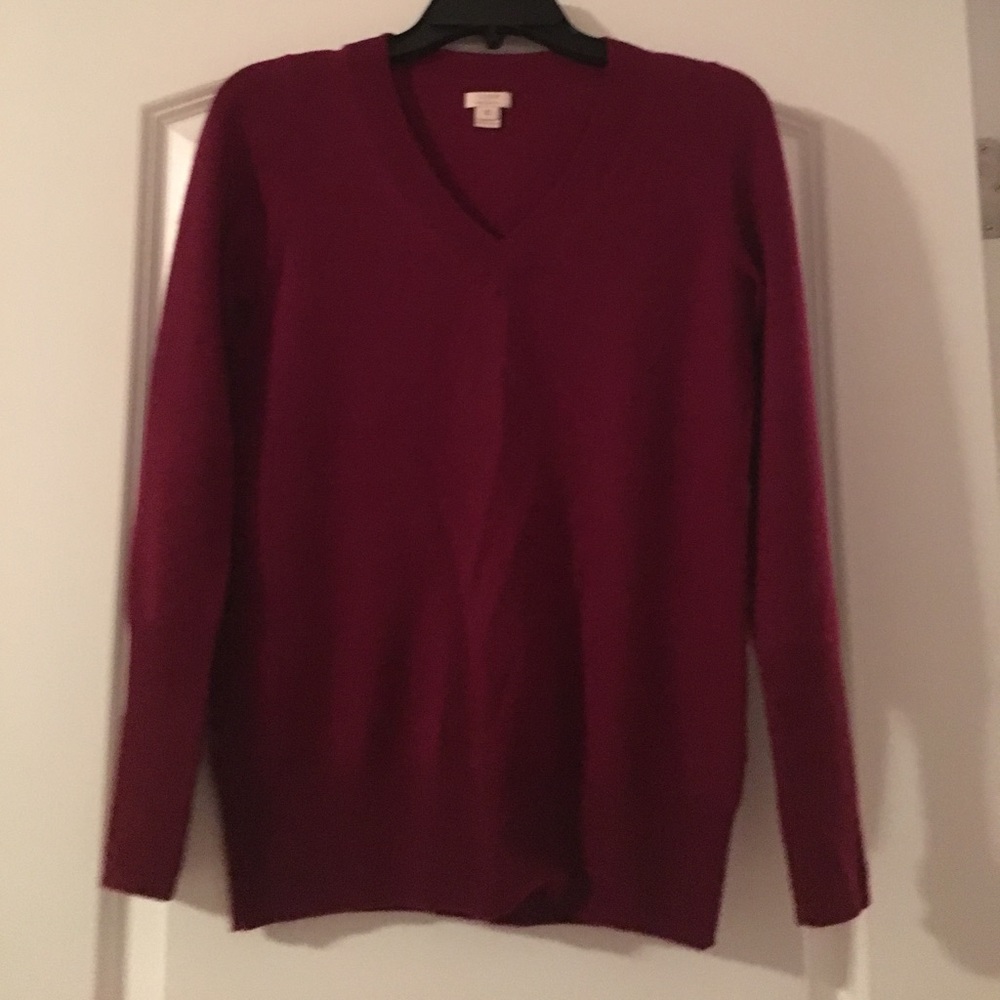 Jcrew 100% cashmere red cashmere sweater