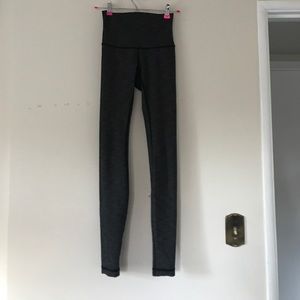 Long grey feathered lululemon leggings