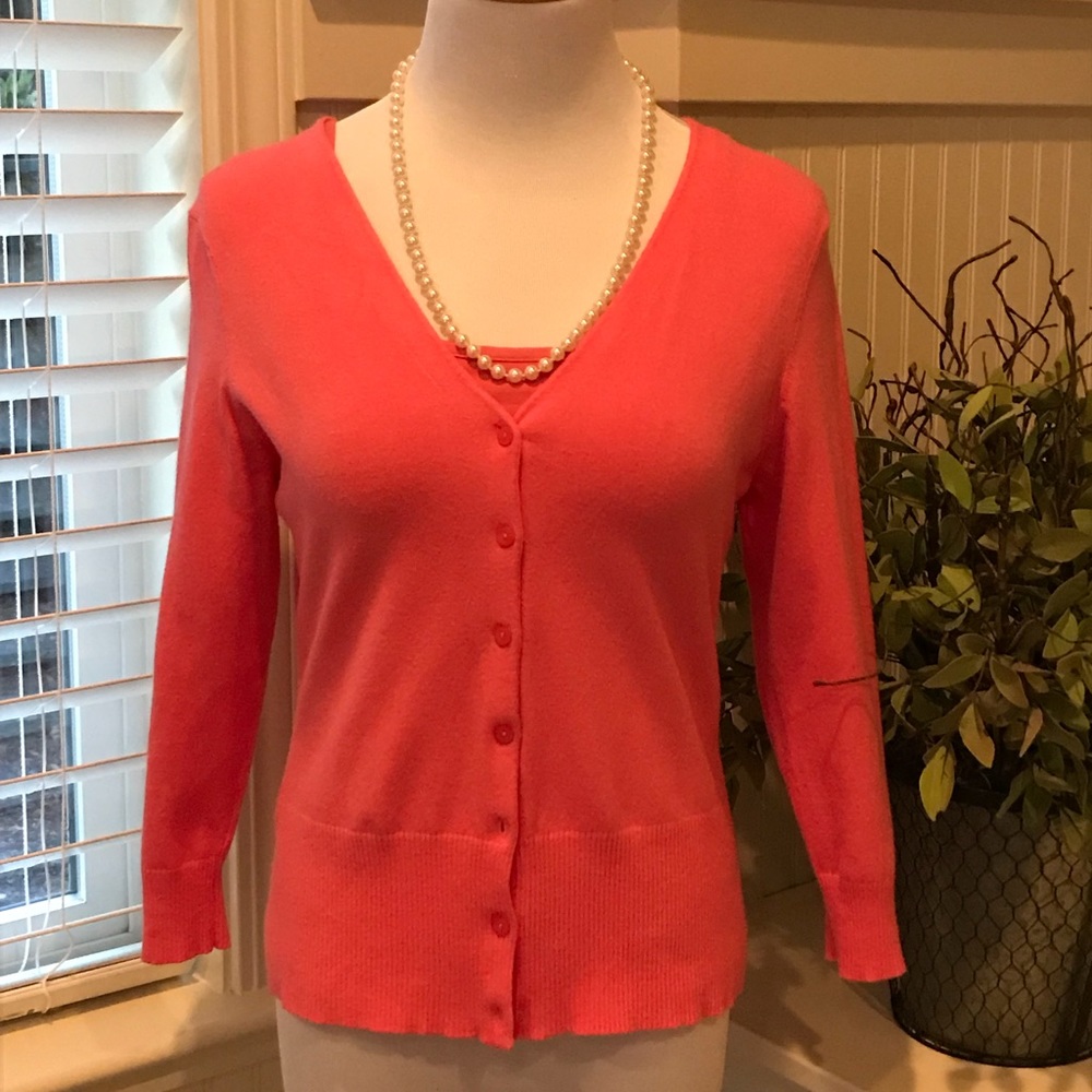 Ann Taylor Loft Coral Cardigan