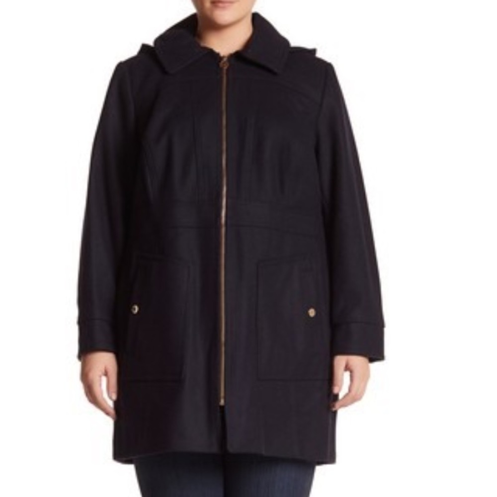 MK wool blend coat Navy