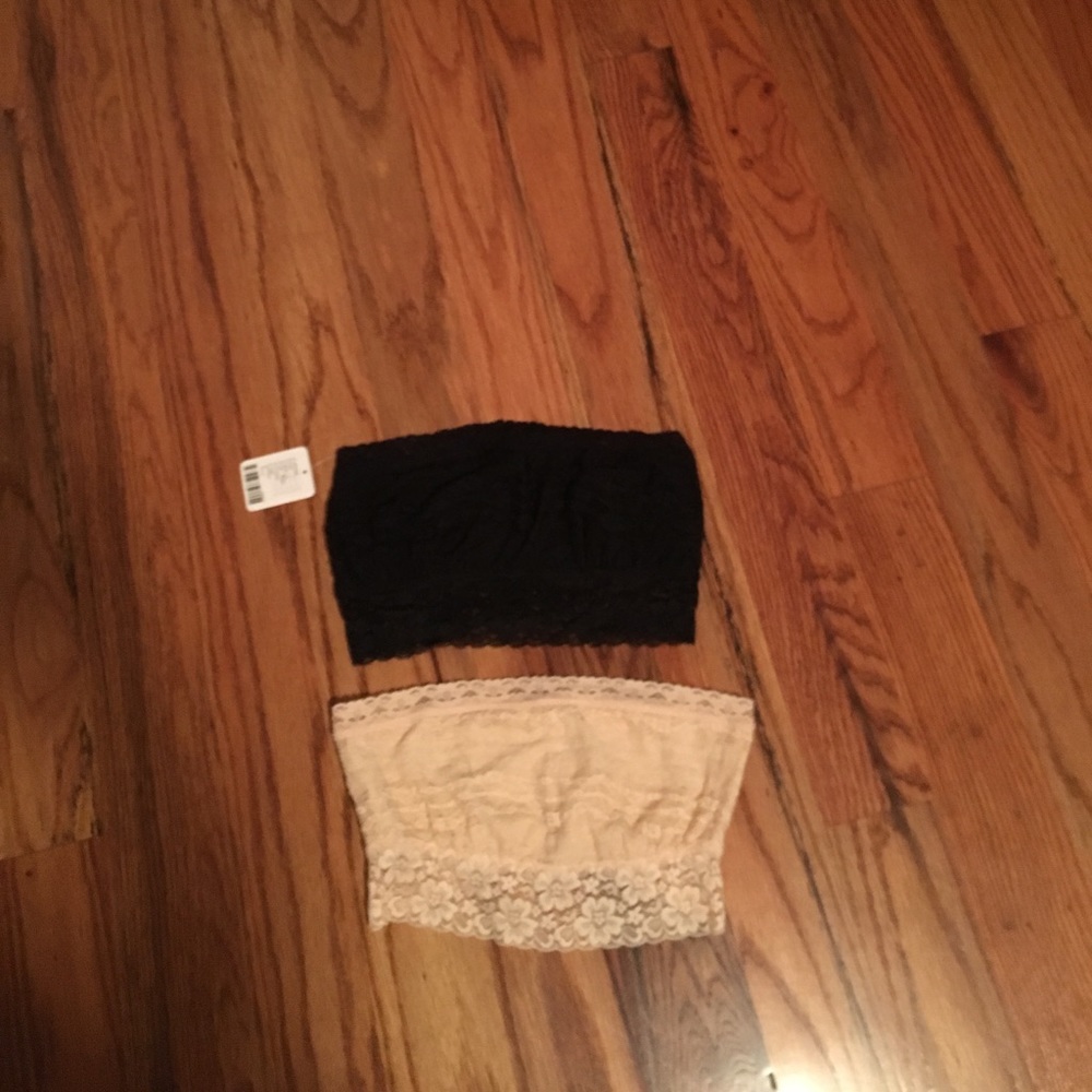 Free people black and pink lace bandeaus