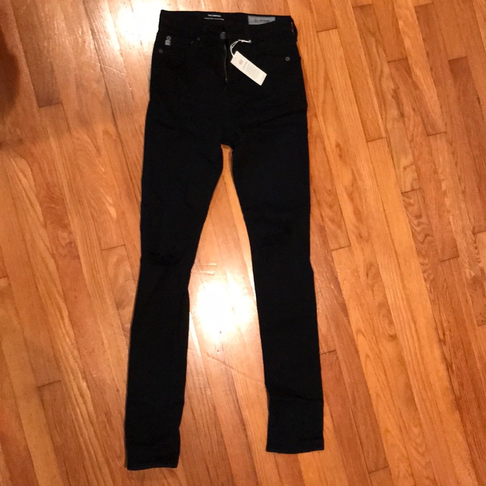 AG Denim new Sophia distressed black Jeans 24