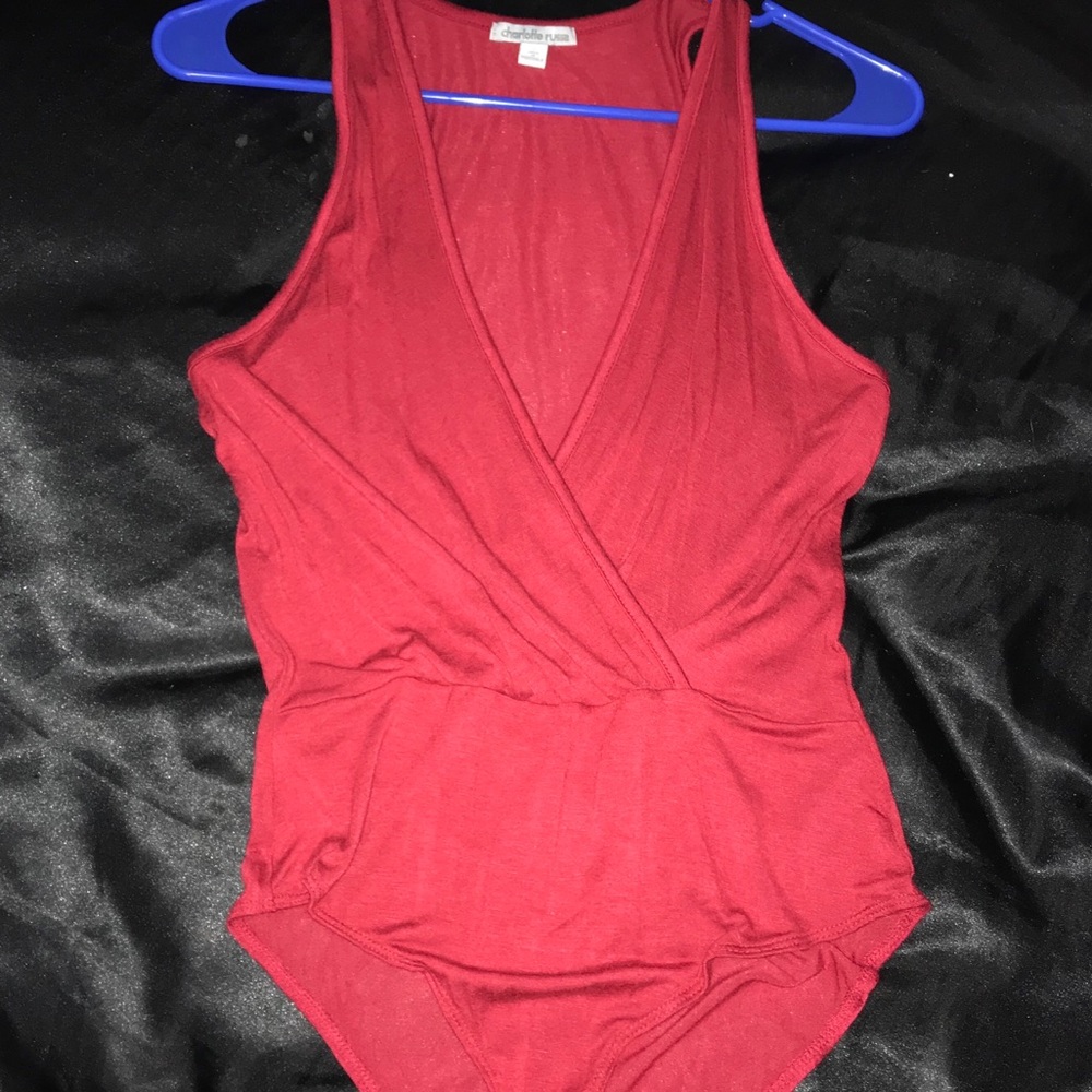 NWOT Low Cut Sexy Red Bodysuit