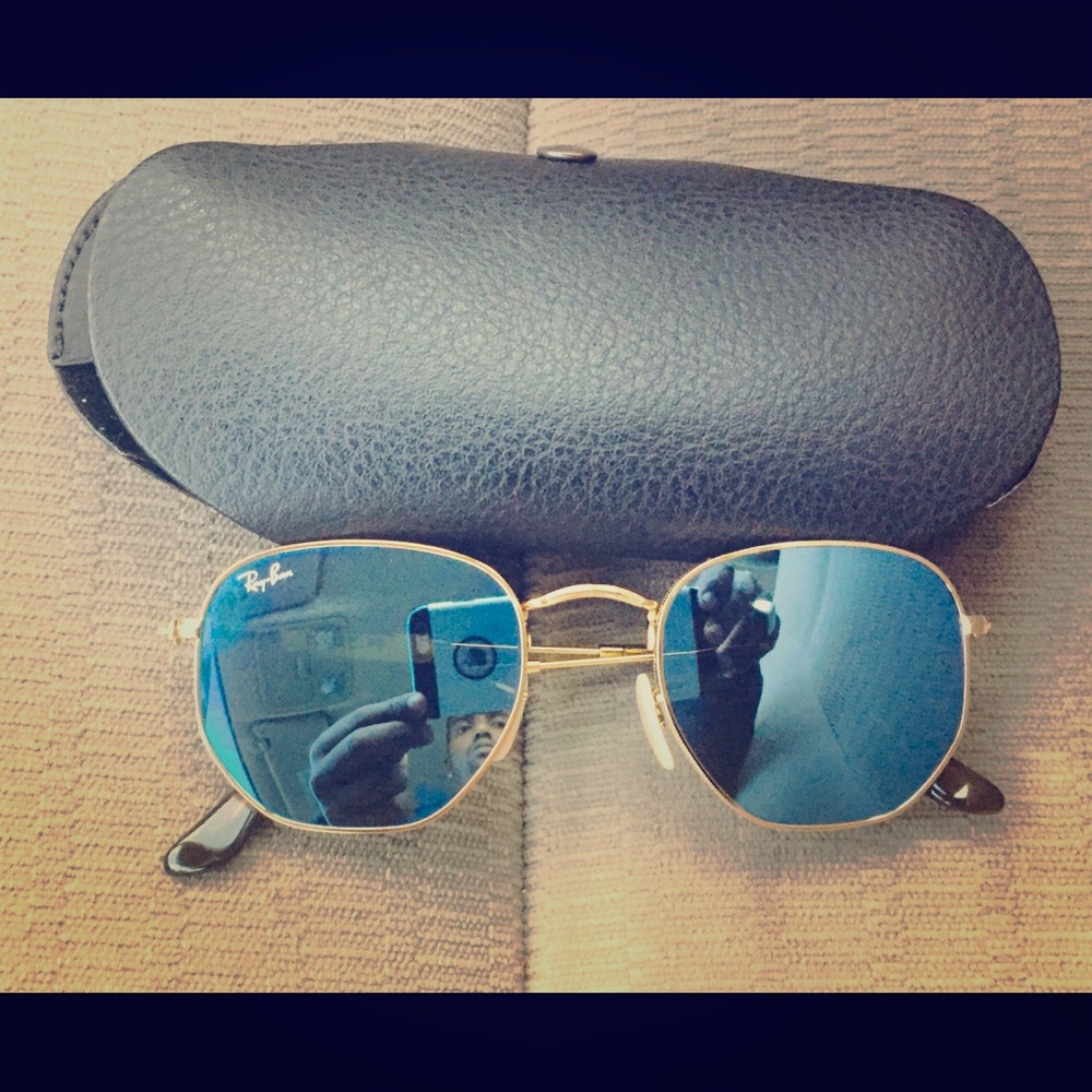 Hexagonal flat RayBan sunglasses