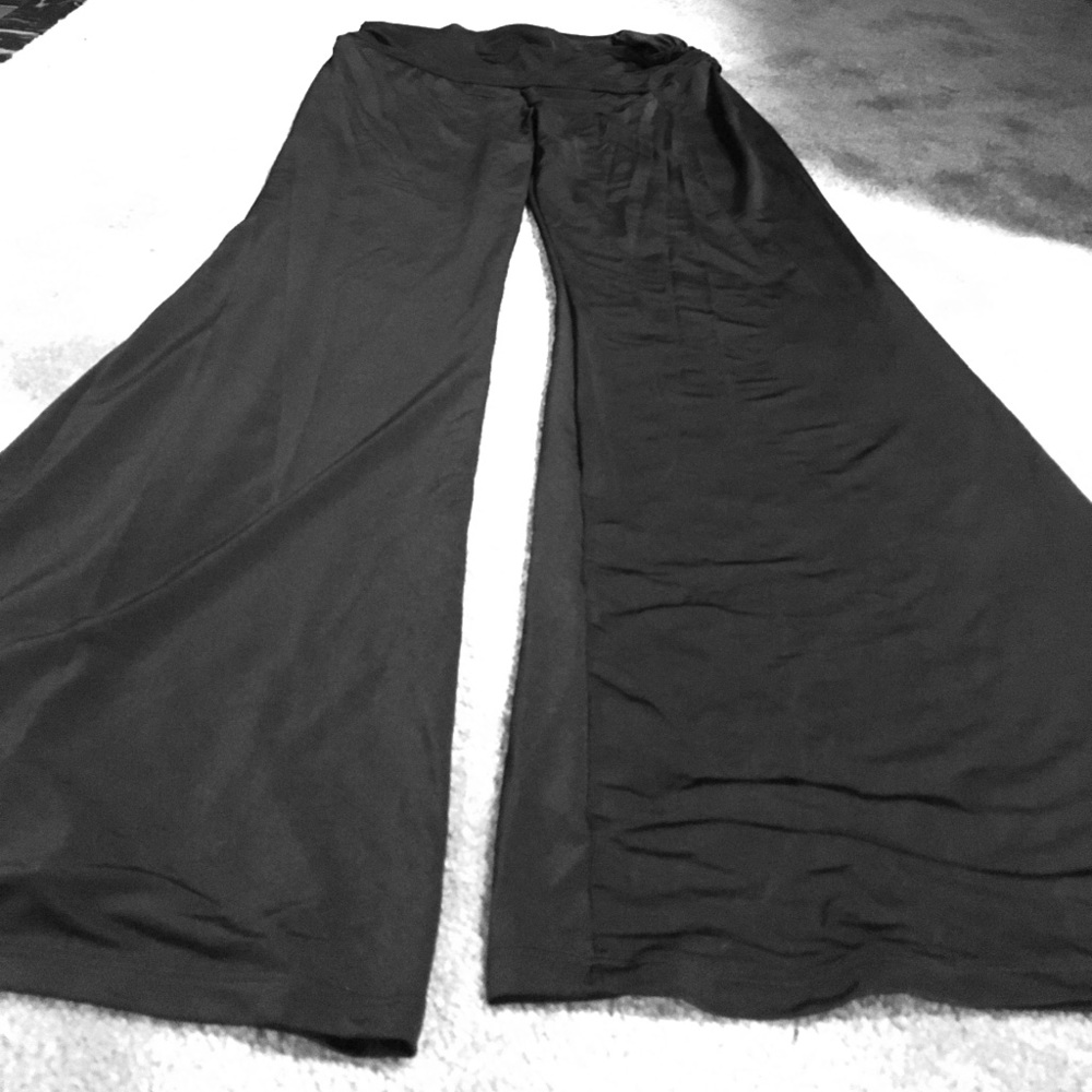 Silky chocolate palazzo pants