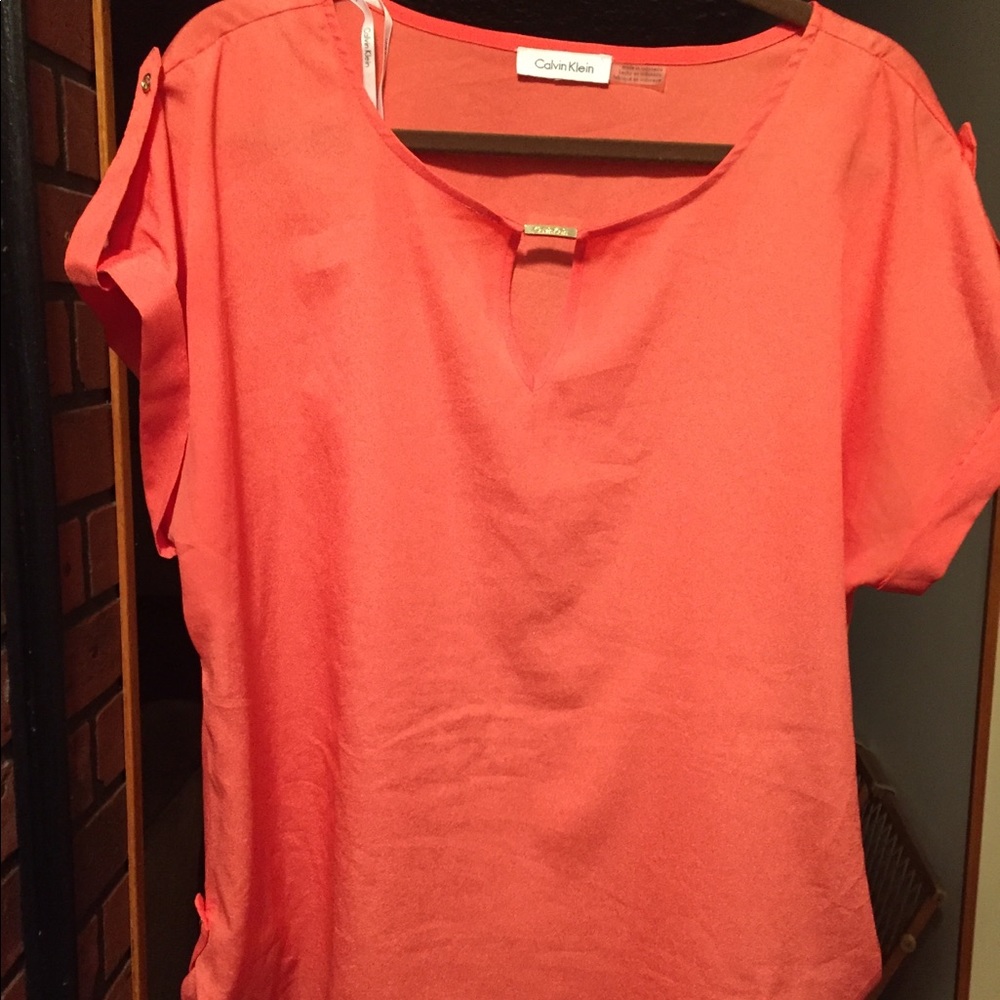 Calvin Klein Salmon colored blouse
