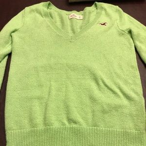 Hollister green v neck sweater