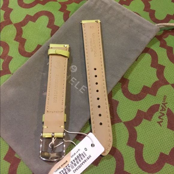 Authentic Michele 16mm watch band strap leather