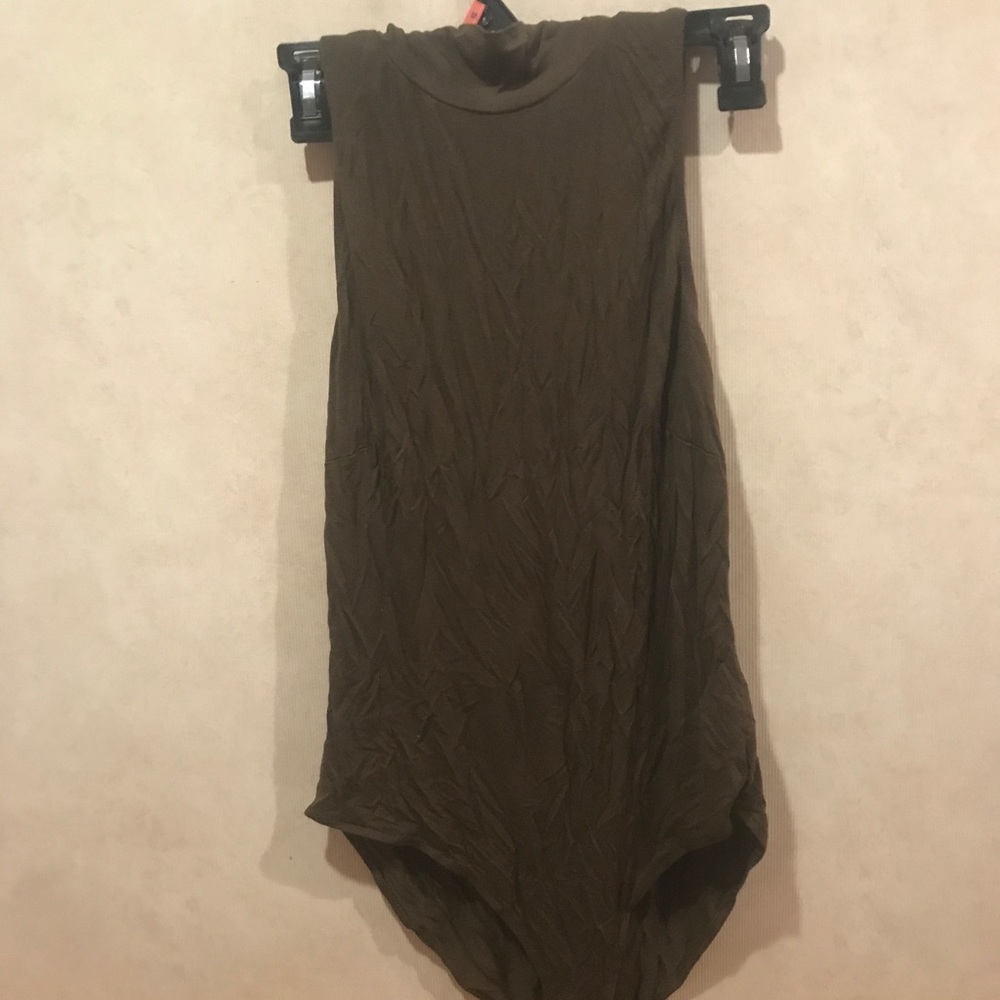 Turtleneck olive green onesie