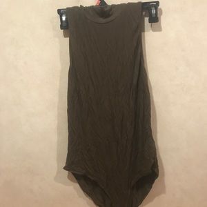 Turtleneck olive green onesie