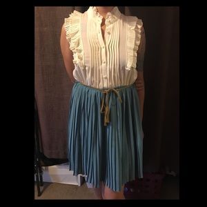 Cute Ruffled and Pleated Dress