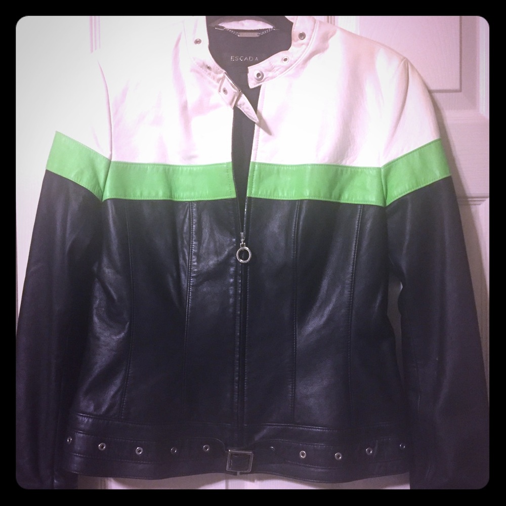 Escada leather moto jacket