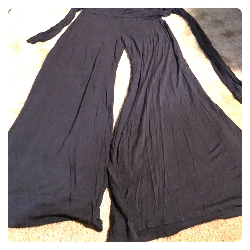 Tie waist comfy palazzo pants