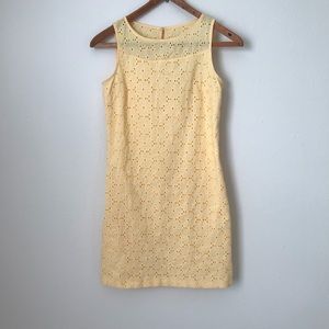 White House Black Market yellow Eyelet Dress
